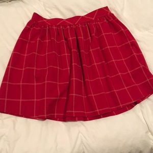 Madewell plaid mini circle skirt red